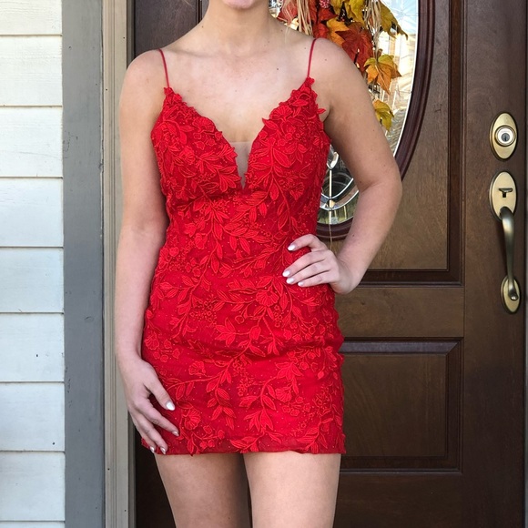 Amarra Homecoming Dress - Red - Picture 2 of 5